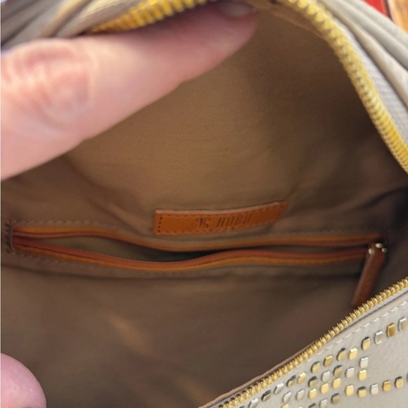 HOBO Taupe Leather Hobo with Gold Stud Accent - Picture 3 of 5